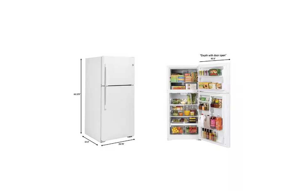 Thumbnail: GE 19.2 cu. ft. Top Freezer Refrigerator in White, ENERGY STAR