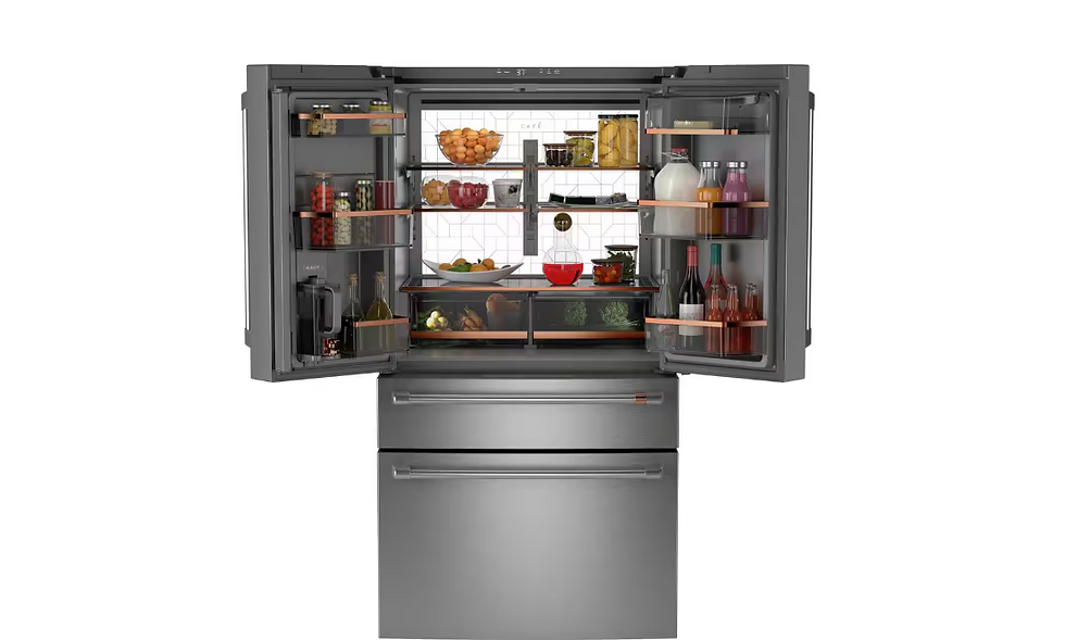 Thumbnail: Cafe 36 in. 23.2 cu. ft. Smart Counter-Depth 4-Door French-Door Refrigerator Wit