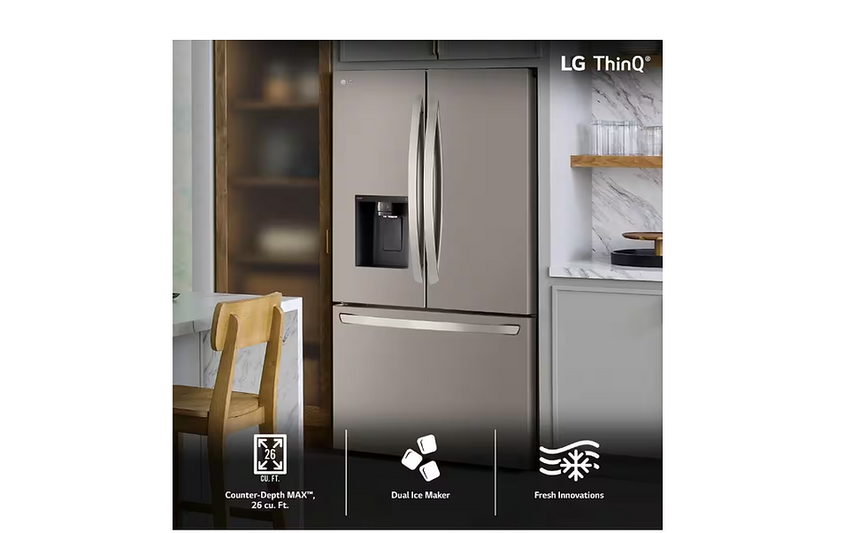Thumbnail: 26 cu. ft. Smart Counter-Depth MAX French Door Refrigerator with Dual Ice Makers