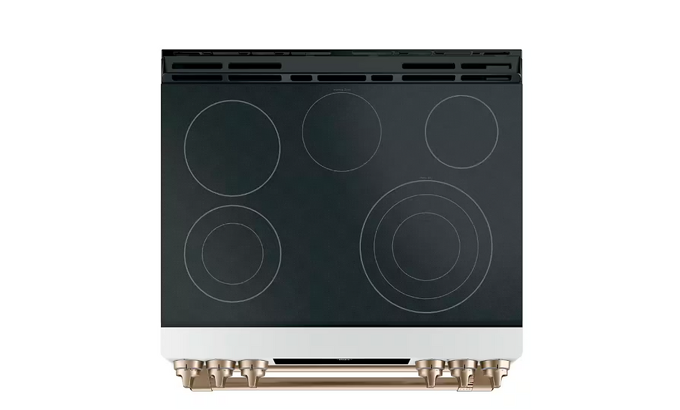 Thumbnail: Cafe 30 in. 4 Burner Element Smart Slide-In Electric Range in Matte White with T
