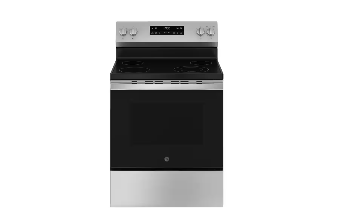 GE 30 in. 4 Burner Element Free-Standing Electric Range in Stainless Steel w/Sta
