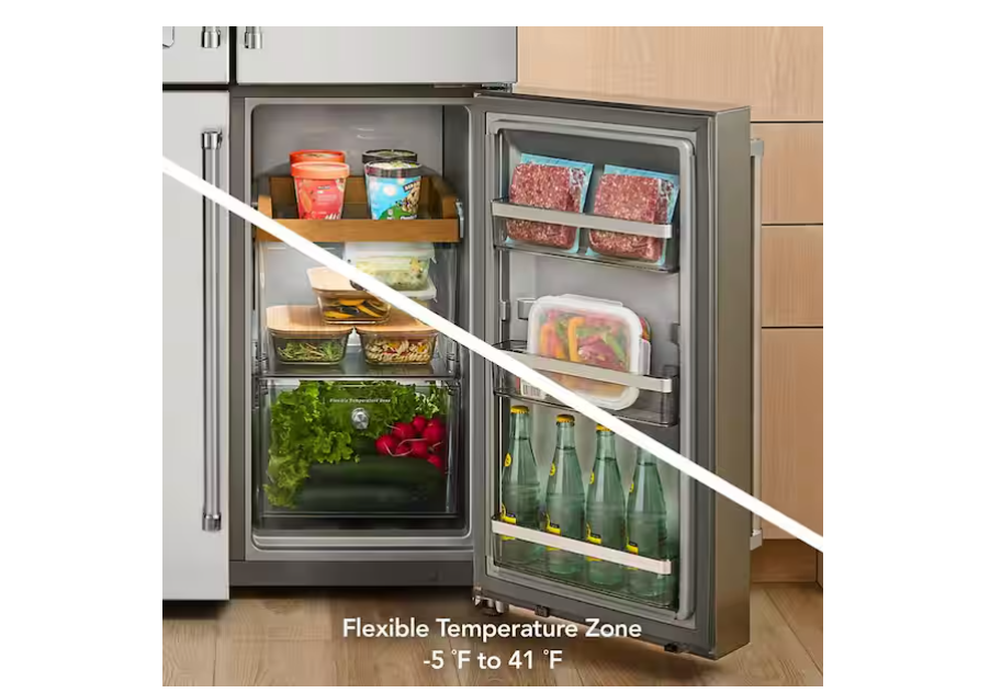Thumbnail: KitchenAid 36 in. 19.4 cu. ft. Counter Depth French Door Refrigerator in Fingerp