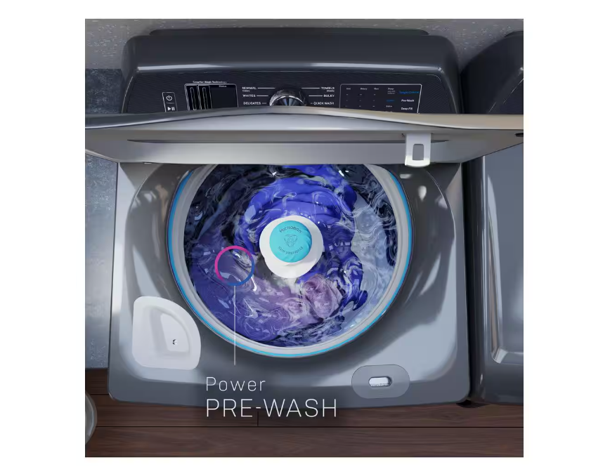 Thumbnail: GE Profile 5.4 cu. ft. High-Efficiency Smart Top Load Washer in White with Quiet