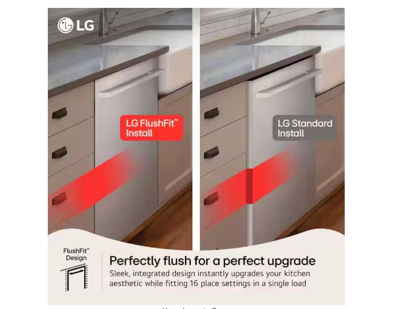 Thumbnail: 24 in. Top Control Smart Built-in 46 dBA Dishwasher in Stainless Steel with Flus