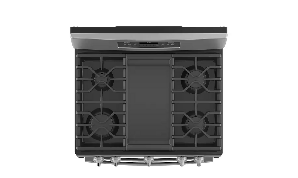 Thumbnail: GE 30 in. 6.8 cu. ft. Freestanding Double Oven Gas Range in Stainless Steel with