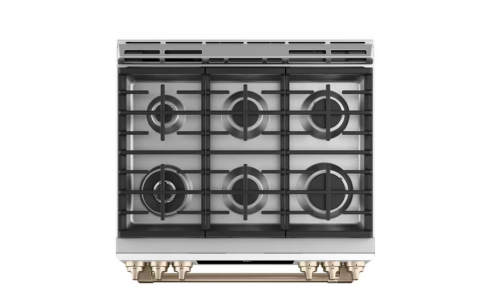 Thumbnail: Cafe 30 in. 5.6 cu. ft. Smart Slide-In Gas Range in Matte White with True Convec