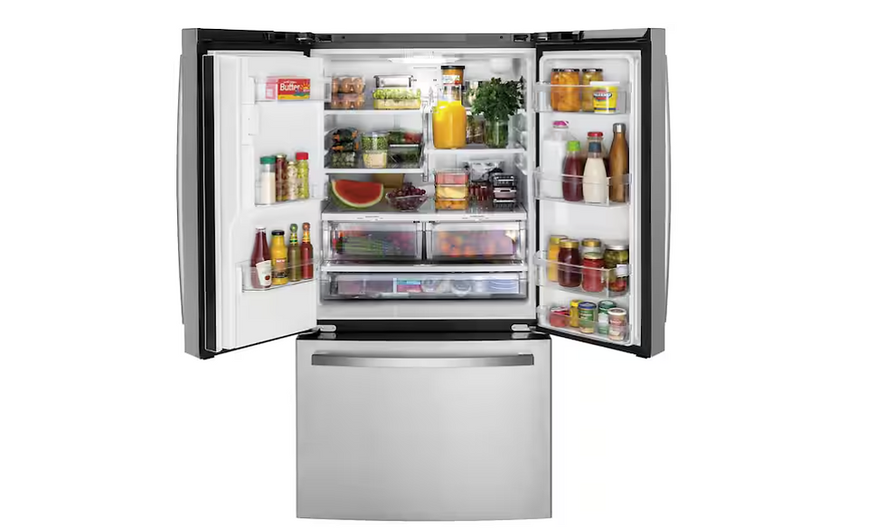 Thumbnail: GE 20.6 cu. ft. Counter Depth French Door Refrigerator in Fingerprint Resistant
