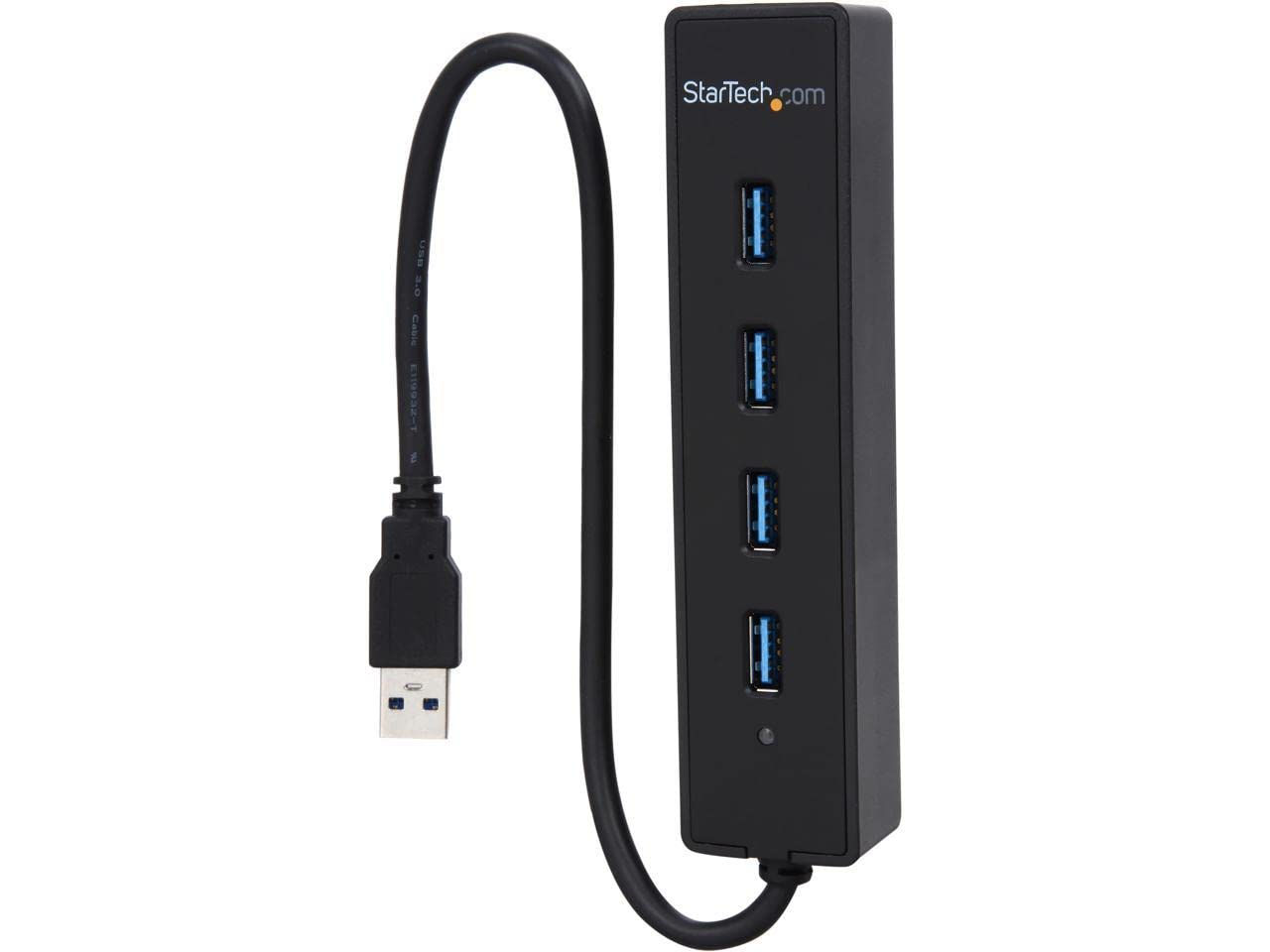 StarTech.com 4-Port USB 3.0 Hub with Built-in Cable - SuperSpeed Laptop USB Hub