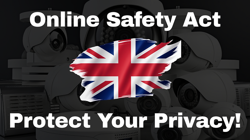 The UK's flag and a warning about the Online Safety Act and Privacy