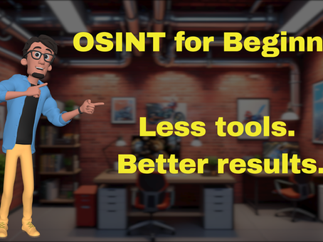 An animated man pointing at some text about OSINT