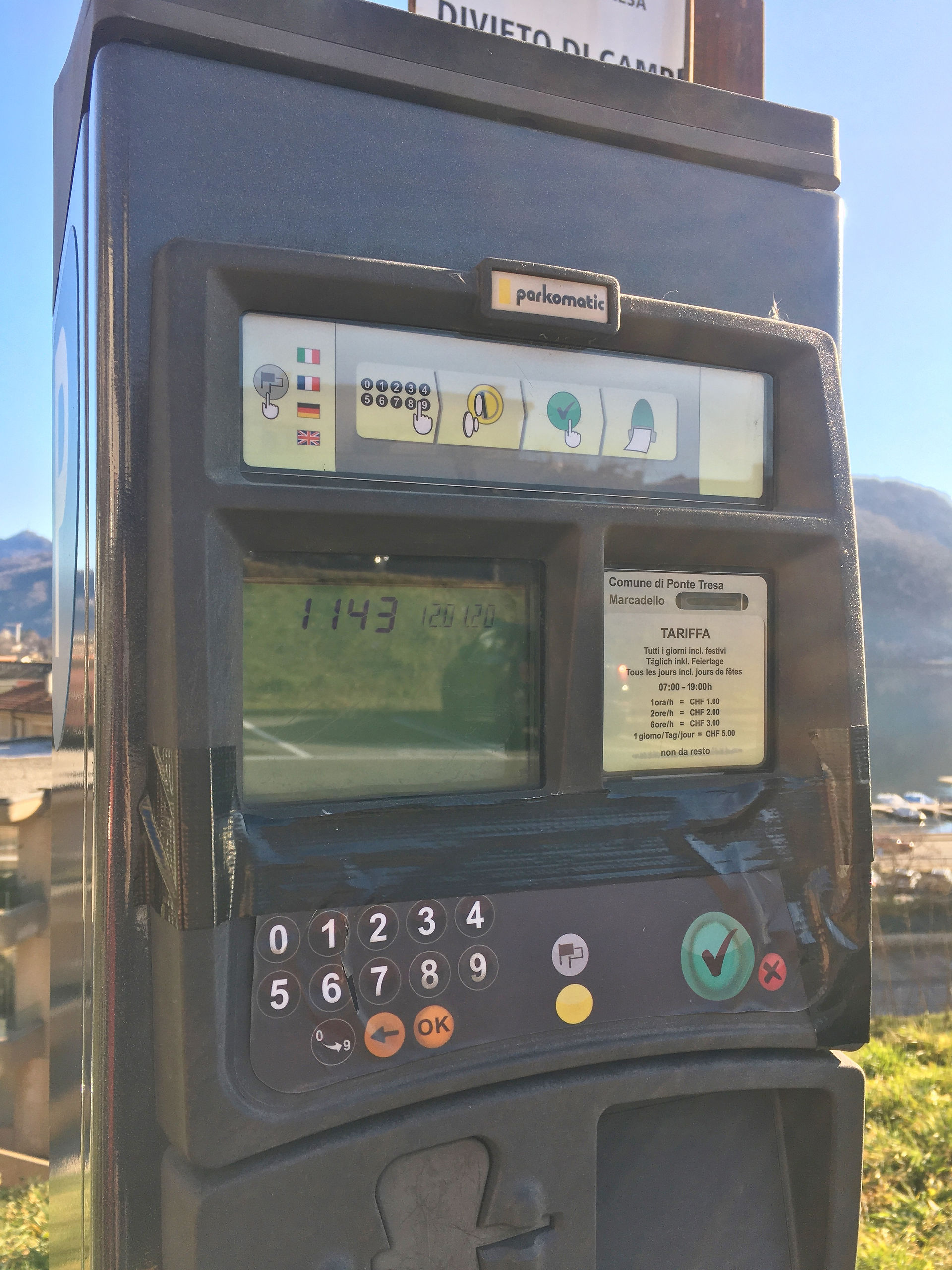 Le tariffe del parchimetro