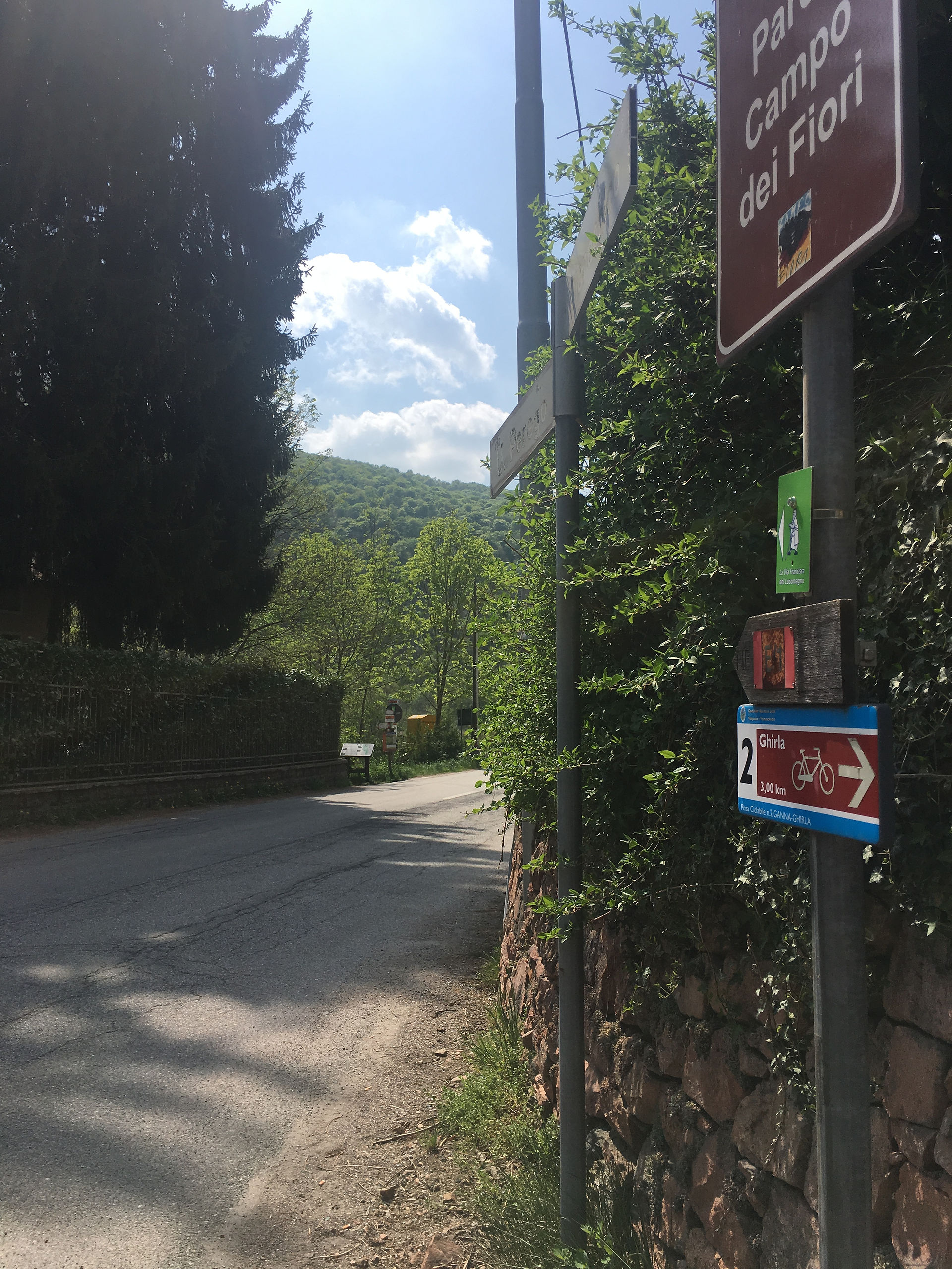 Il sentiero a bordo strada
