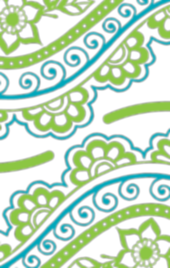 Close up of the Santosha Yoga Burlington blue and green icon