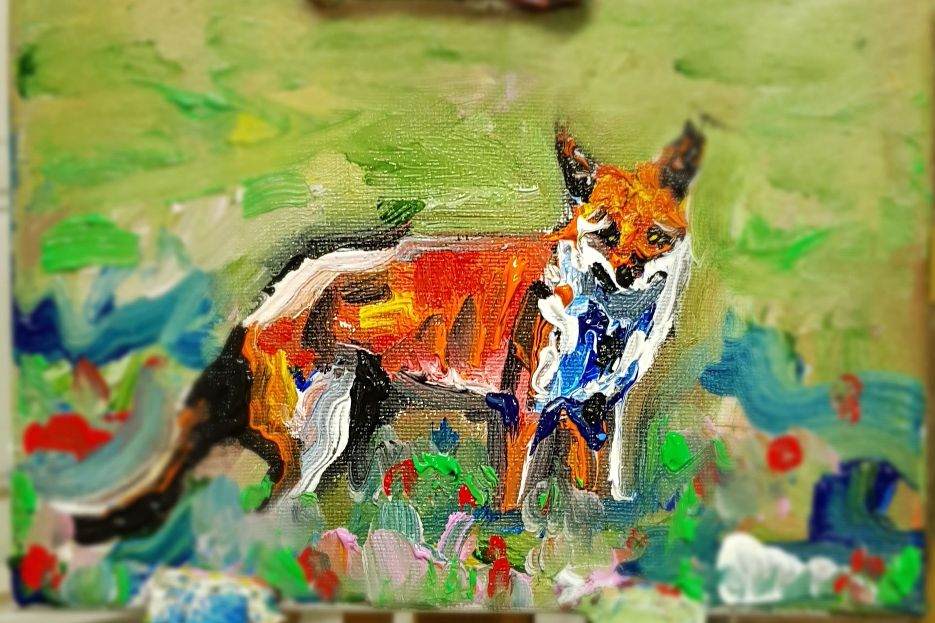 Little fox in meadow.   SOLD 