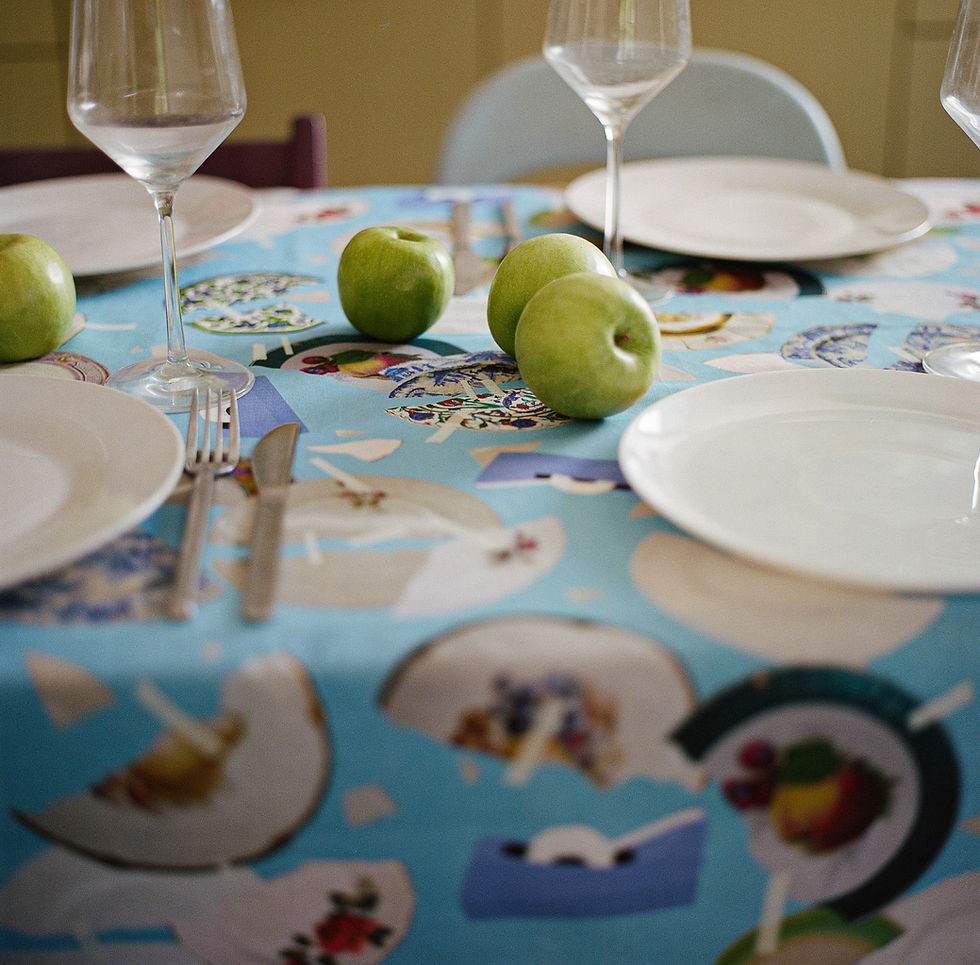 Thumbnail: Yafa  tablecloth light blue