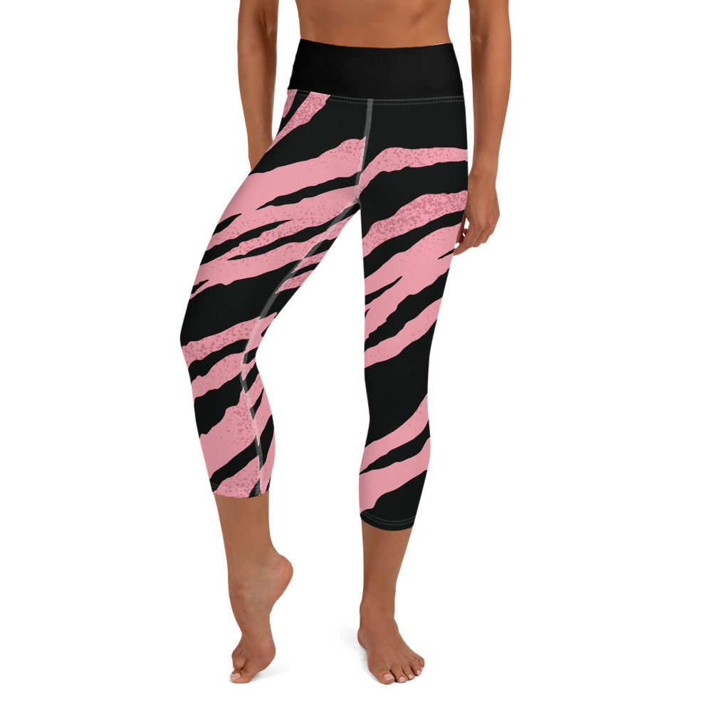 Tiger Print Yoga Capri Leggings