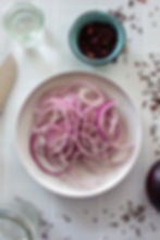 Cebollas y flores de jamaica