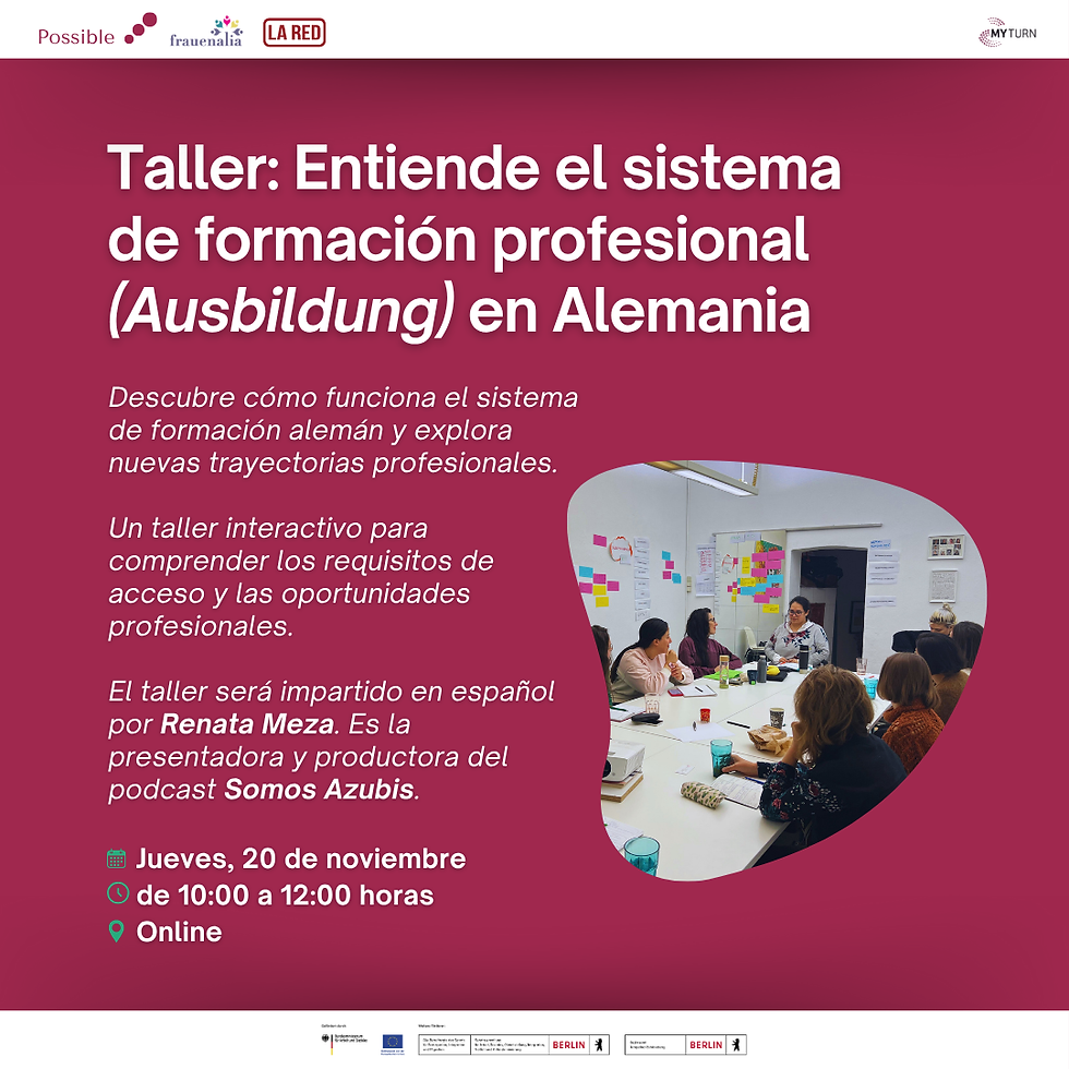 Taller: Entiende el sistema  de formación profesional (Ausbildung) en Alemania
