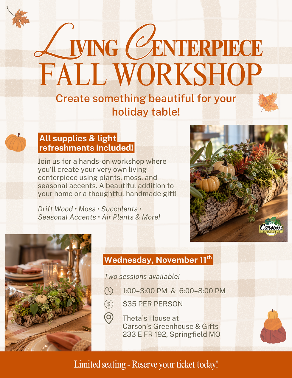 Living Centerpiece Fall Workshop