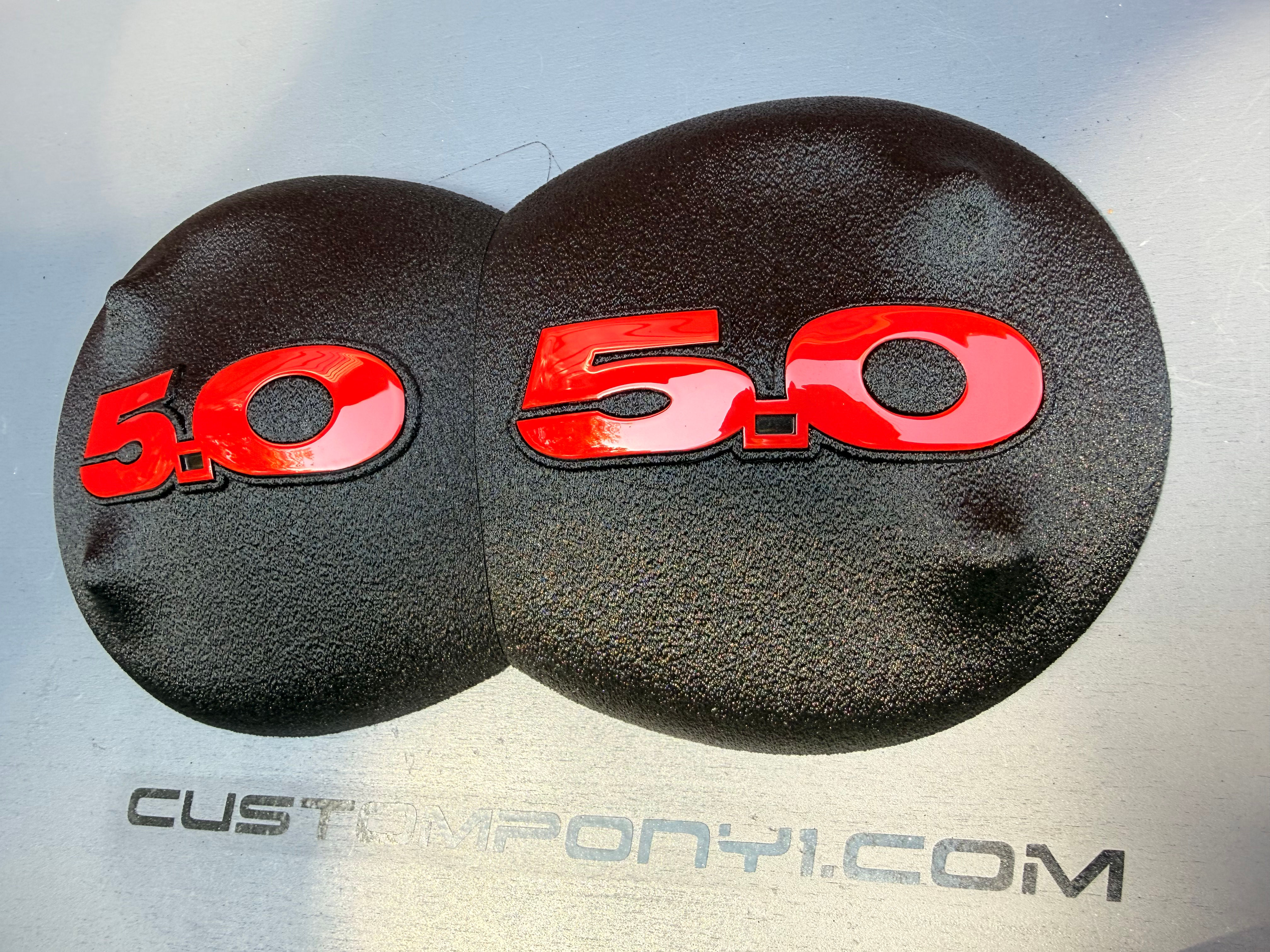 2005-2014 Mustang Strut Tower Covers (5.0) choose logo color
