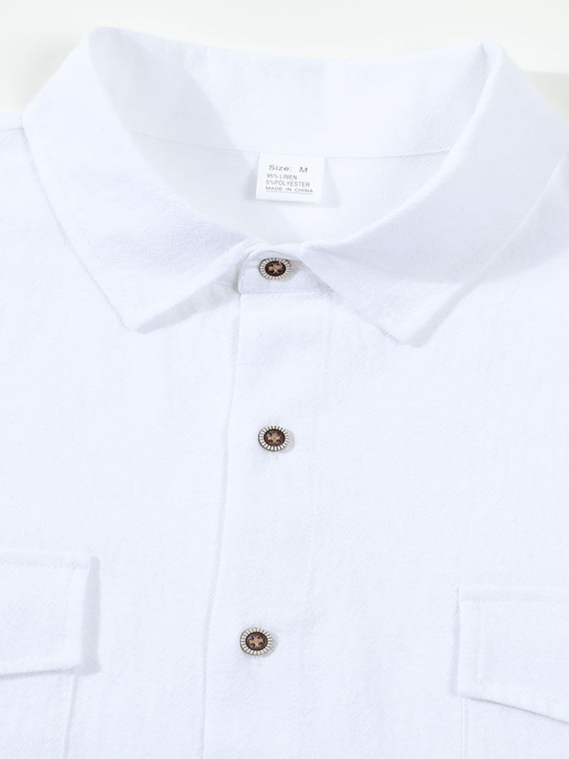 Thumbnail: 2026 New Men's Long Sleeve Casual Shirt Double Chest Pocket Button Up Soft Loose