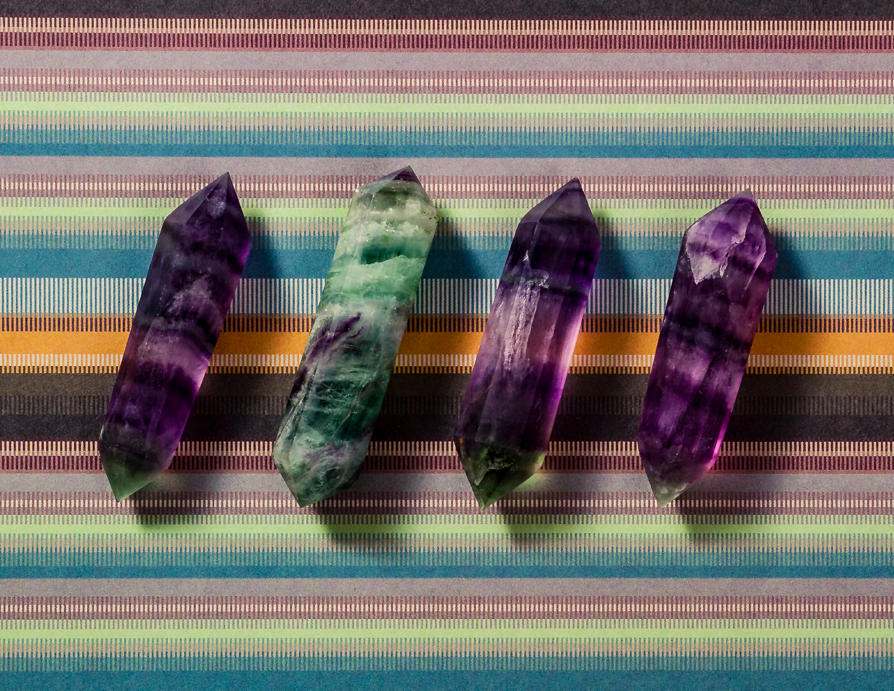 PUNTA BITERMINATA FLUORITE ARCOBALENO H 8