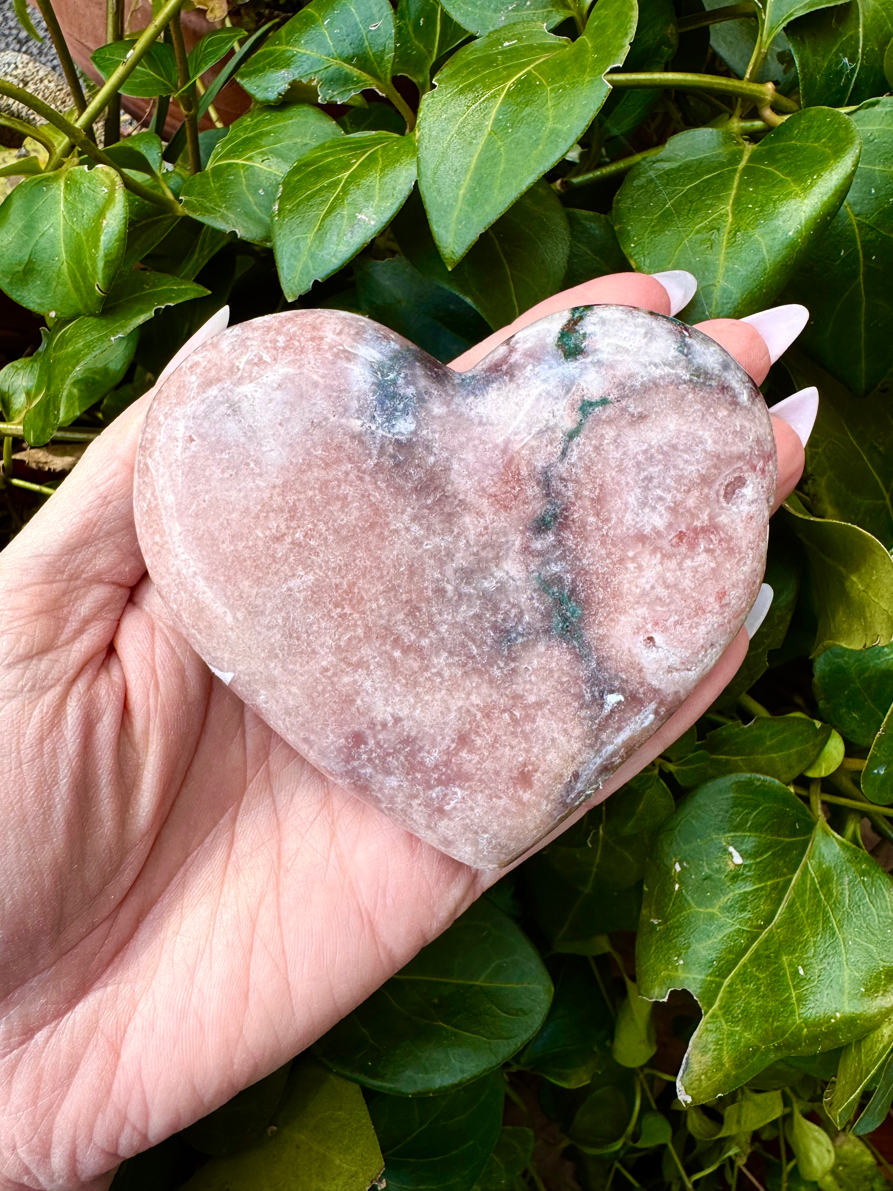 CUORE AMETISTA ROSA MARMO XL