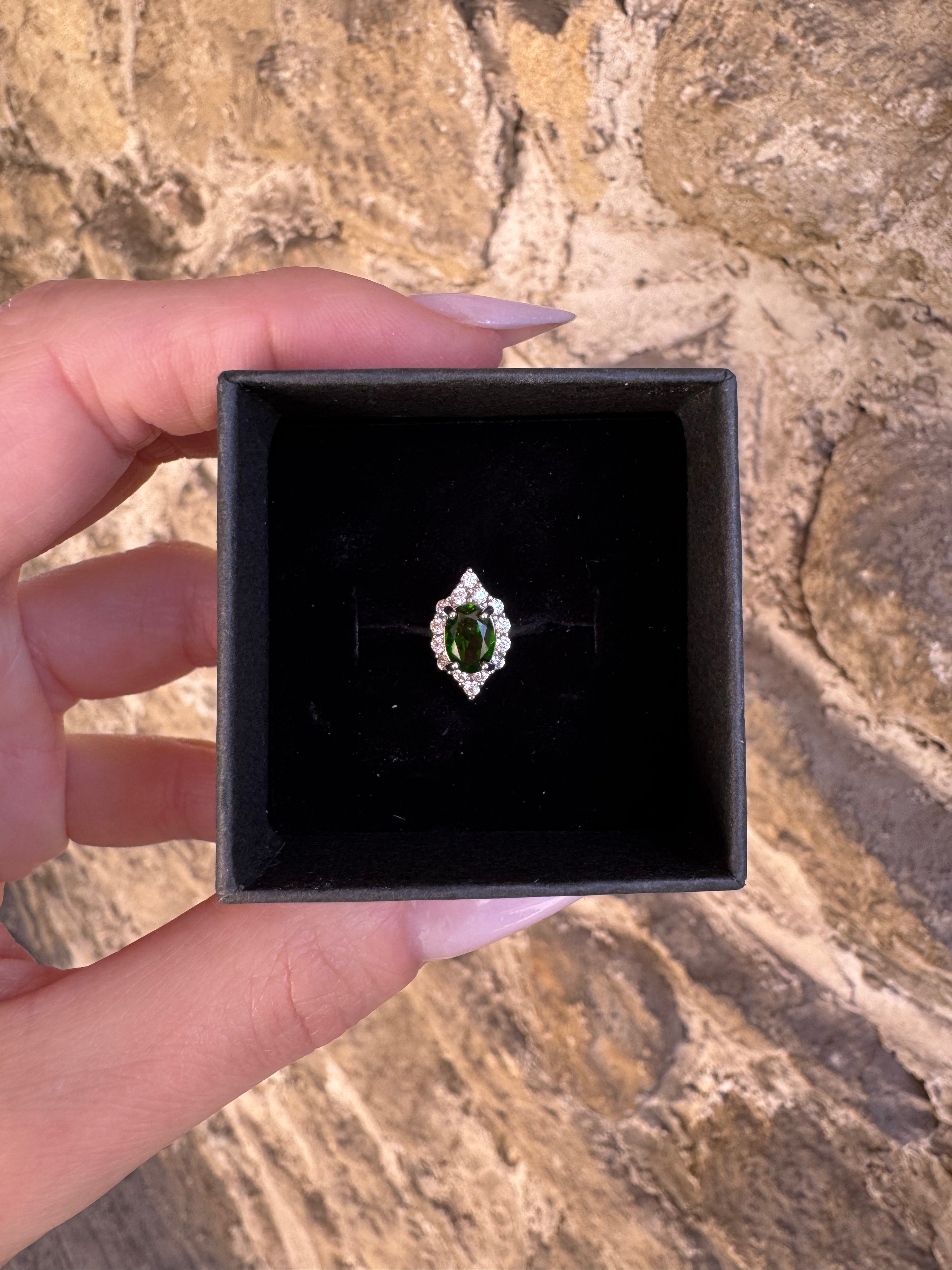 ANELLO ARGENTO REGOLABILE EPIDOTO