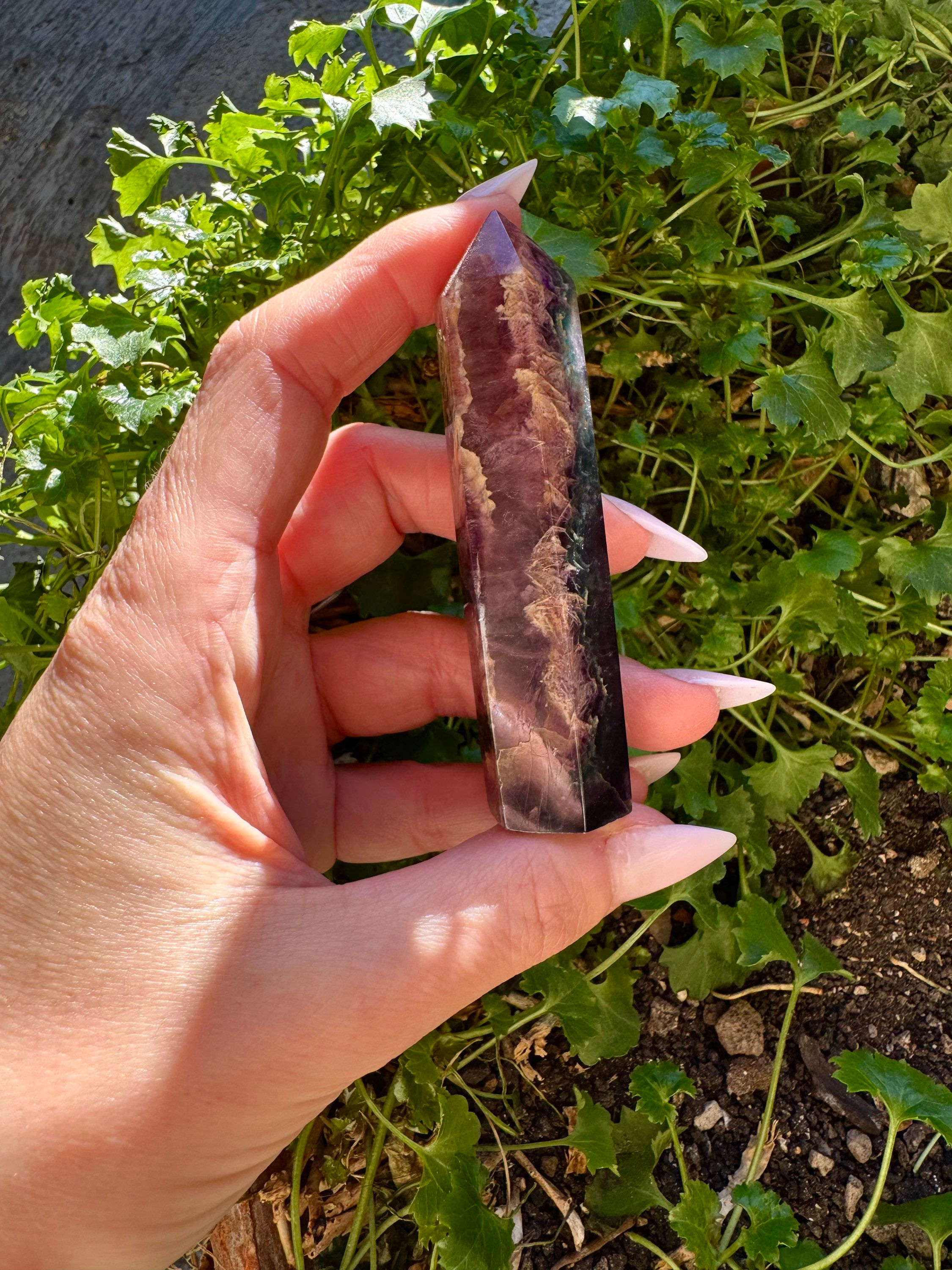 PUNTA FLUORITE CON PIRITE