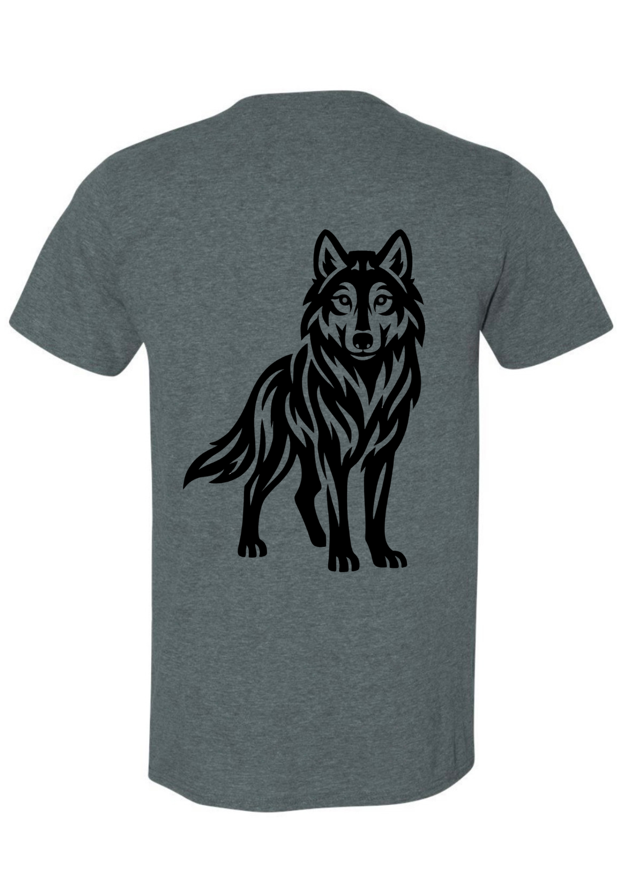 Wolf Clan Tee - Dark Heather / Black Design