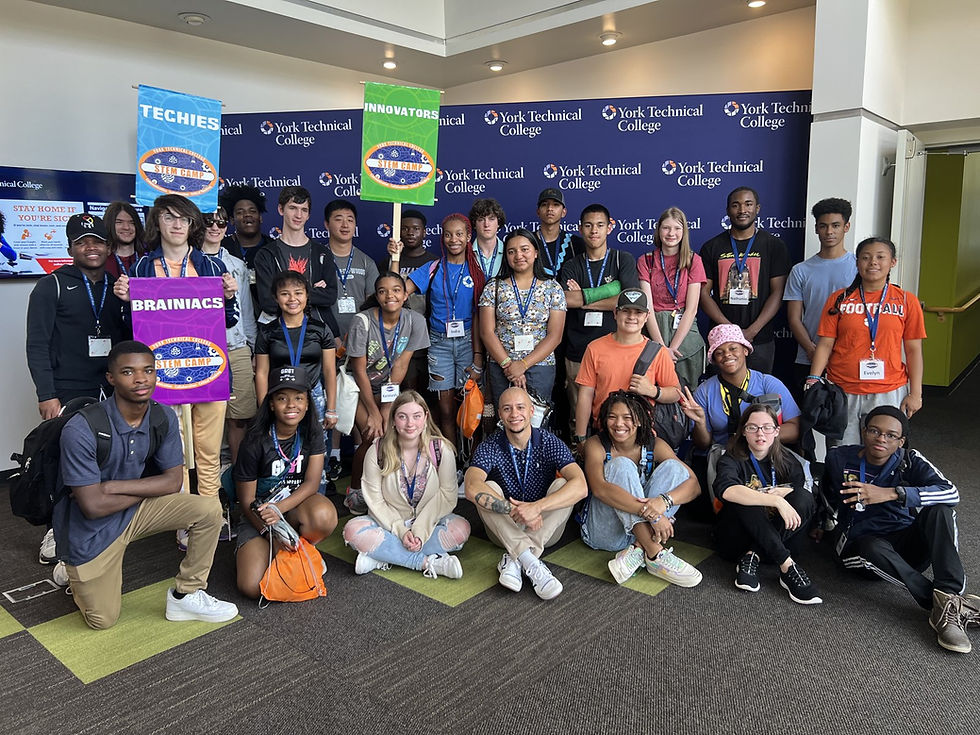 Portrait of diverse high-school students at a STEM camp