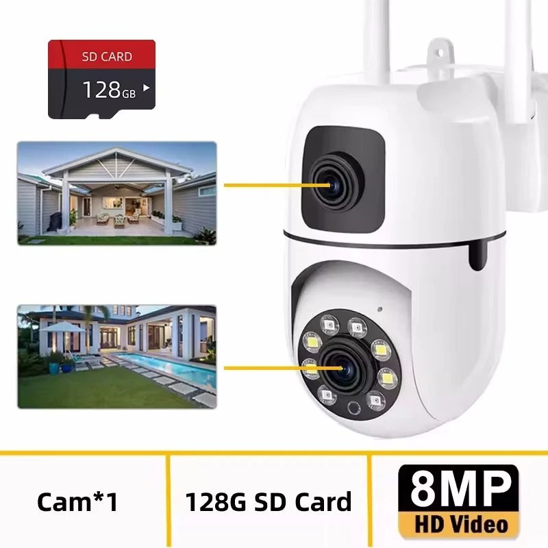 Thumbnail: Home Camera HD 8MP Baby WIFI Camera Dual Lens Indoor Mobile Tracking Night Visio