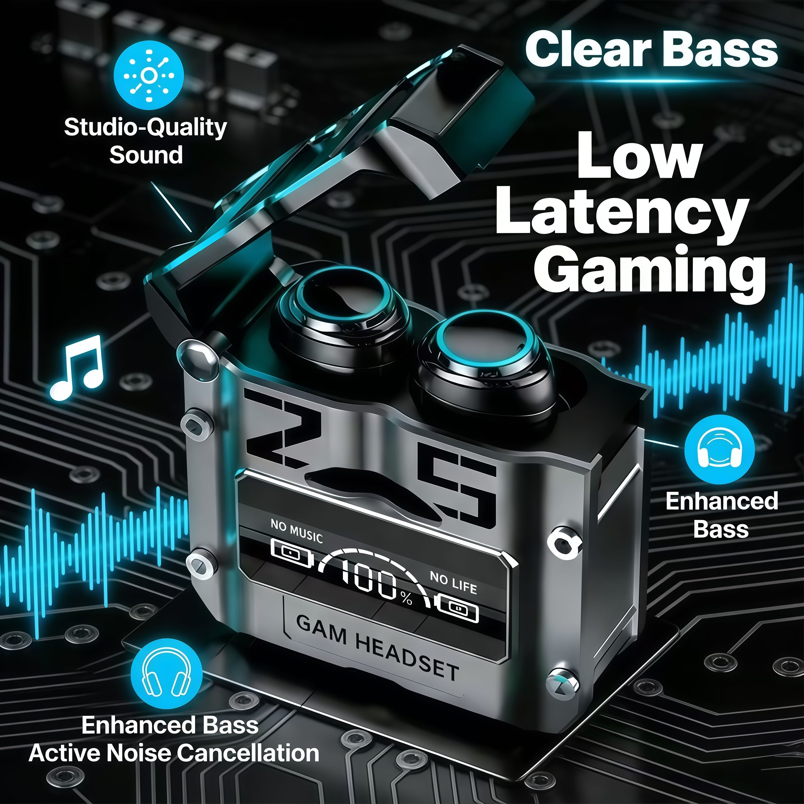 2026 Wireless Noise Reduction HQ High Quality TWS Earphone M25 In-ear Type-C LED