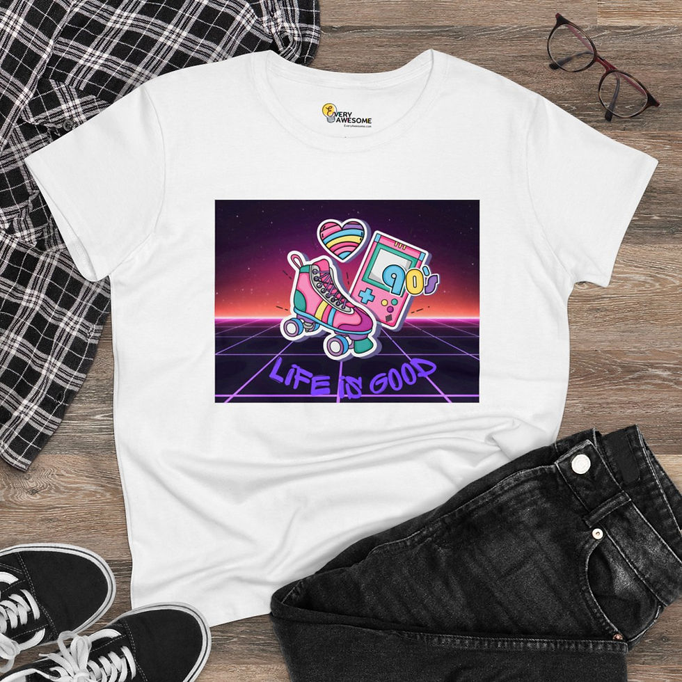 Thumbnail: LADIES RETRO LIFE IS GOOD T SHIRT