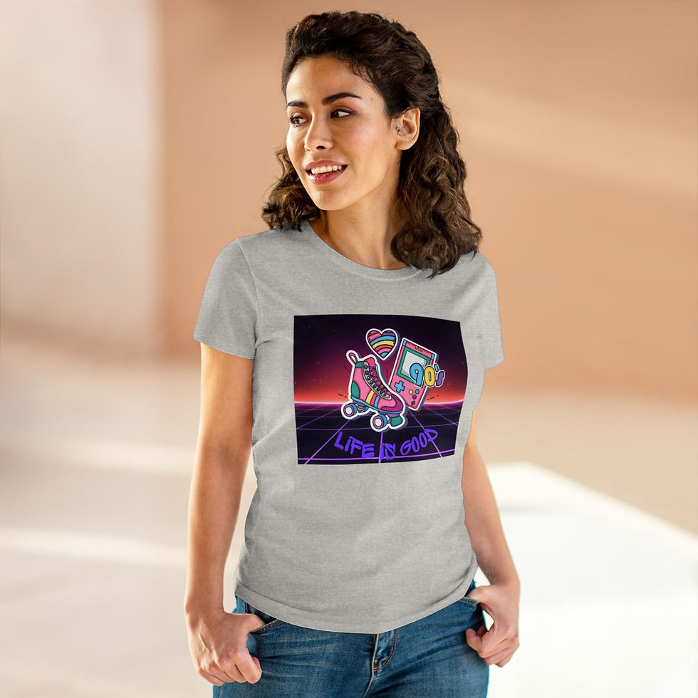 Thumbnail: LADIES RETRO LIFE IS GOOD T SHIRT