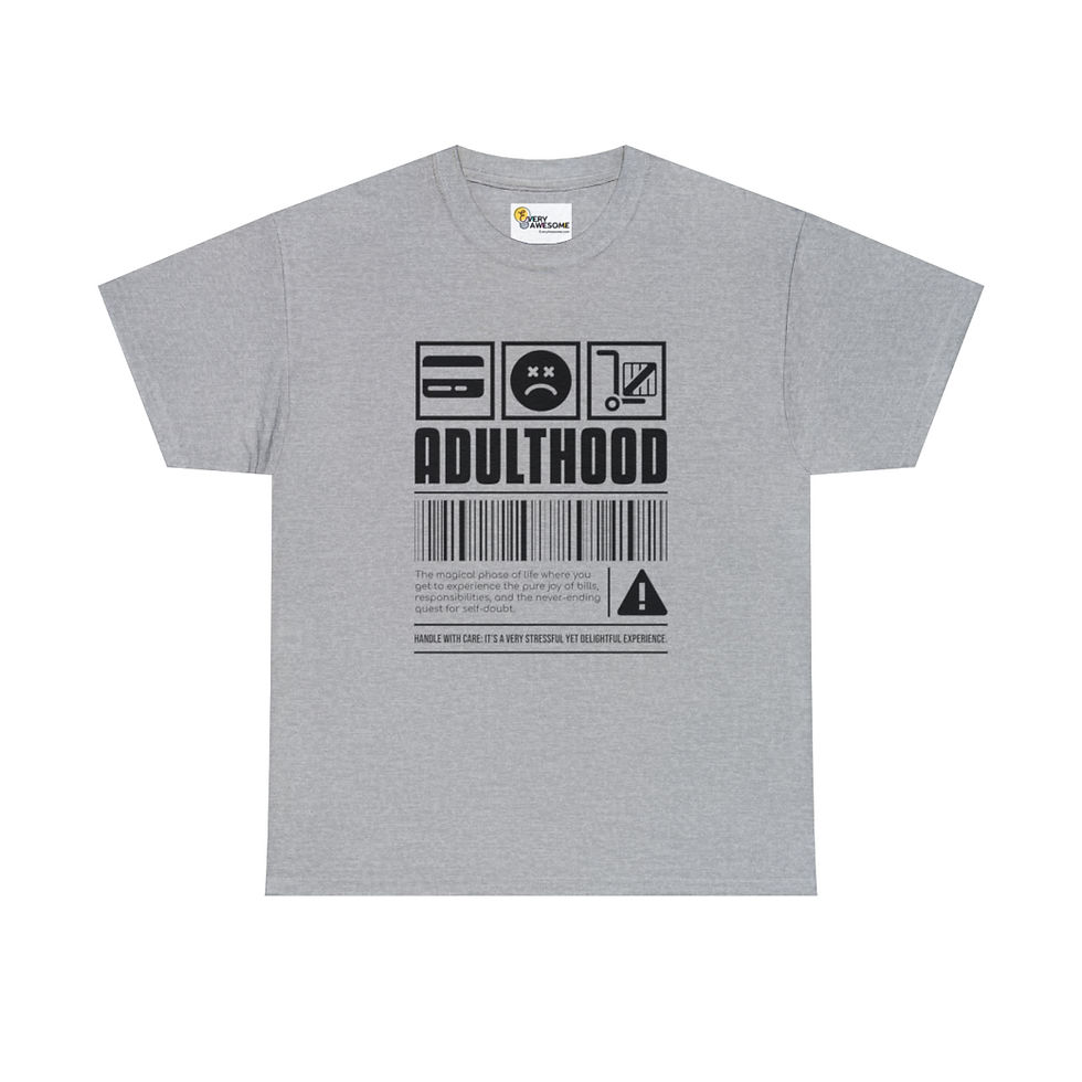 Thumbnail: UNISEX ADULTHOOD BLACK PRINT T SHIRT