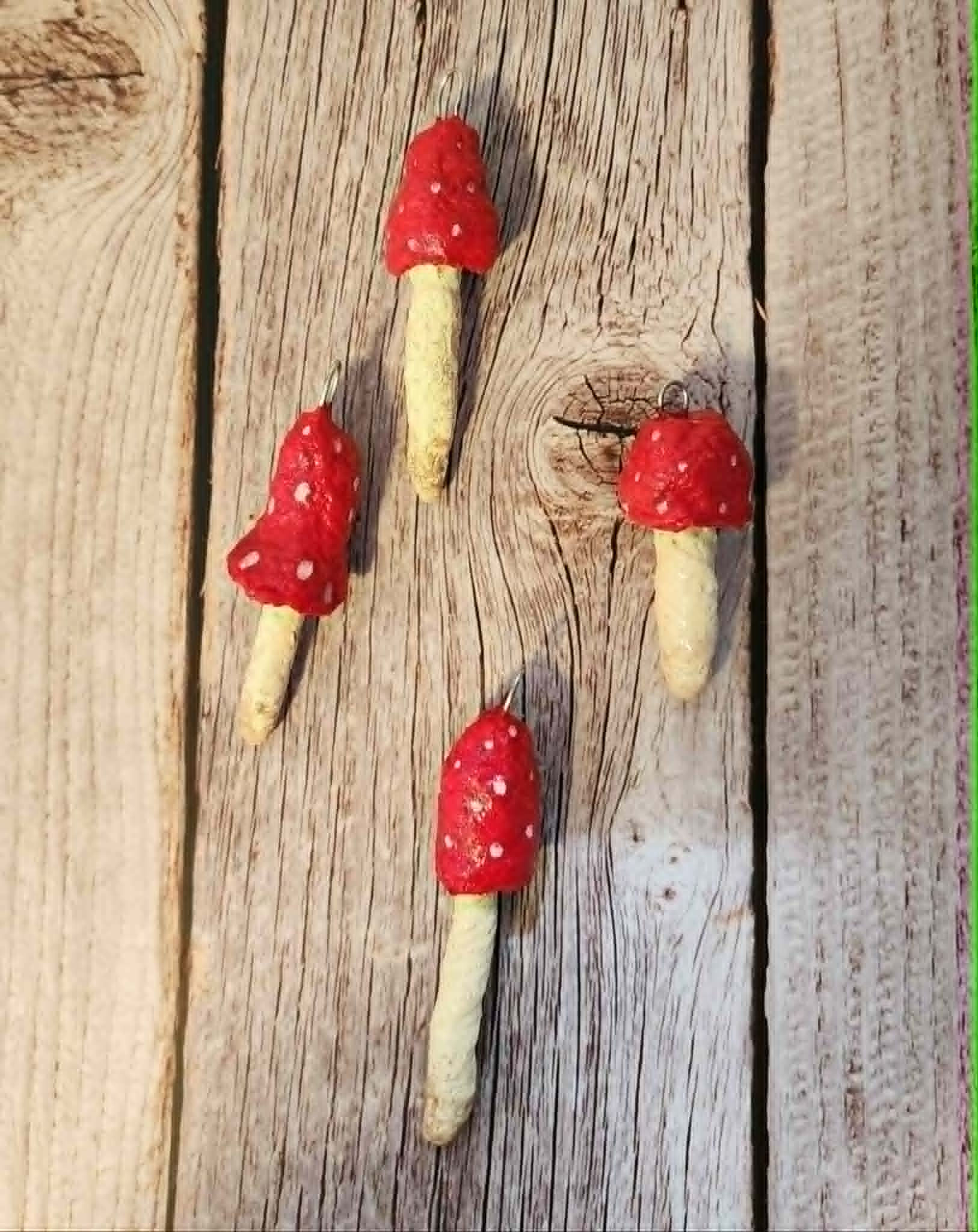 Woodland Whimsy Red Mushrooms Set of 4