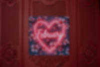 Neon Heart & Cherry Blossoms February Magnet