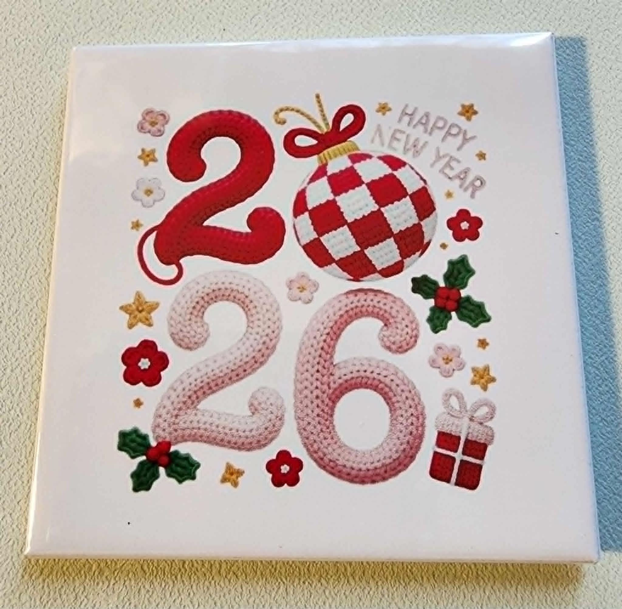 2026 "Cozy Knit" New Year — 2.5" Square Festive Magnet