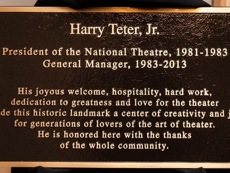 Harry Teter, Jr. Honored at National Theatre