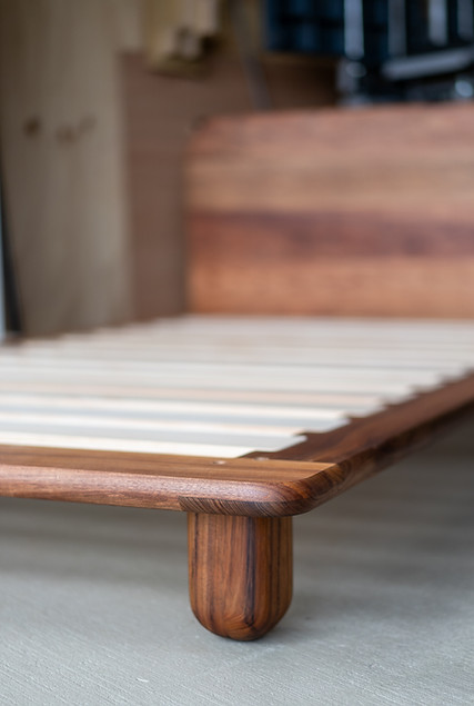 Clay Bed in beautiful Tasmanian Blackwood. Inspired by Mid Century and Japanese design.