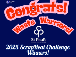 All Grade 3 Waste Warriors team proudly holding their ScrapHeat Challenge trophy.