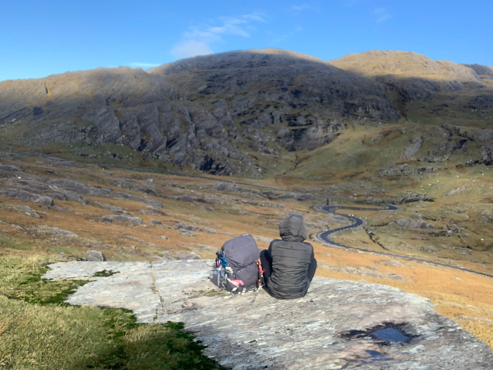 Just Roz and her pack on her solo Ireland trek