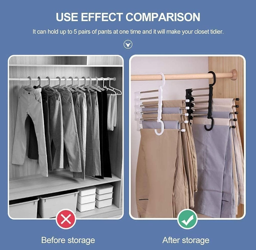 Thumbnail: 5 in 1 Foldable Hanger Pant Hanger Steel Hanger