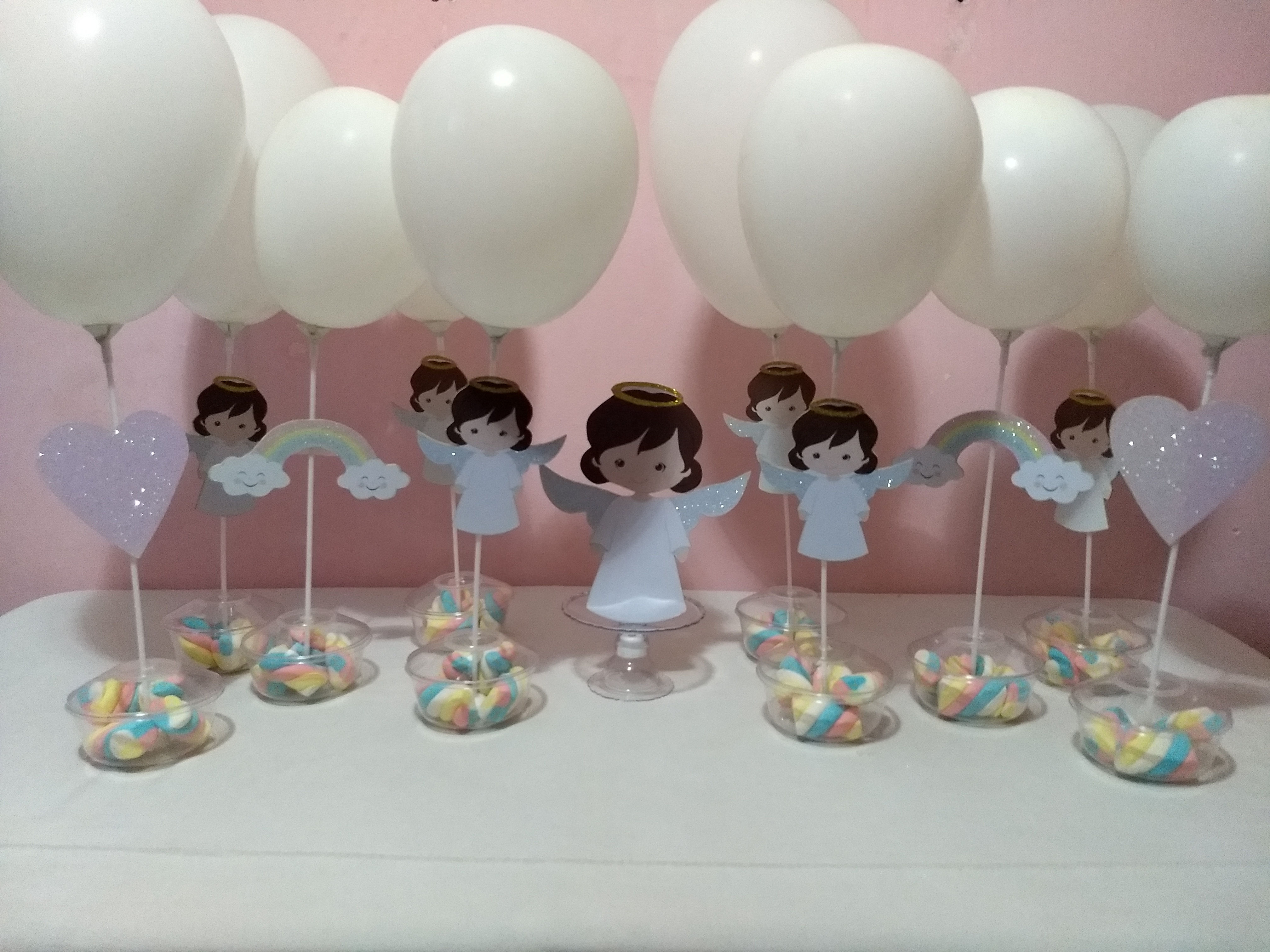 Centro de mesa Anjinha pote acrílico