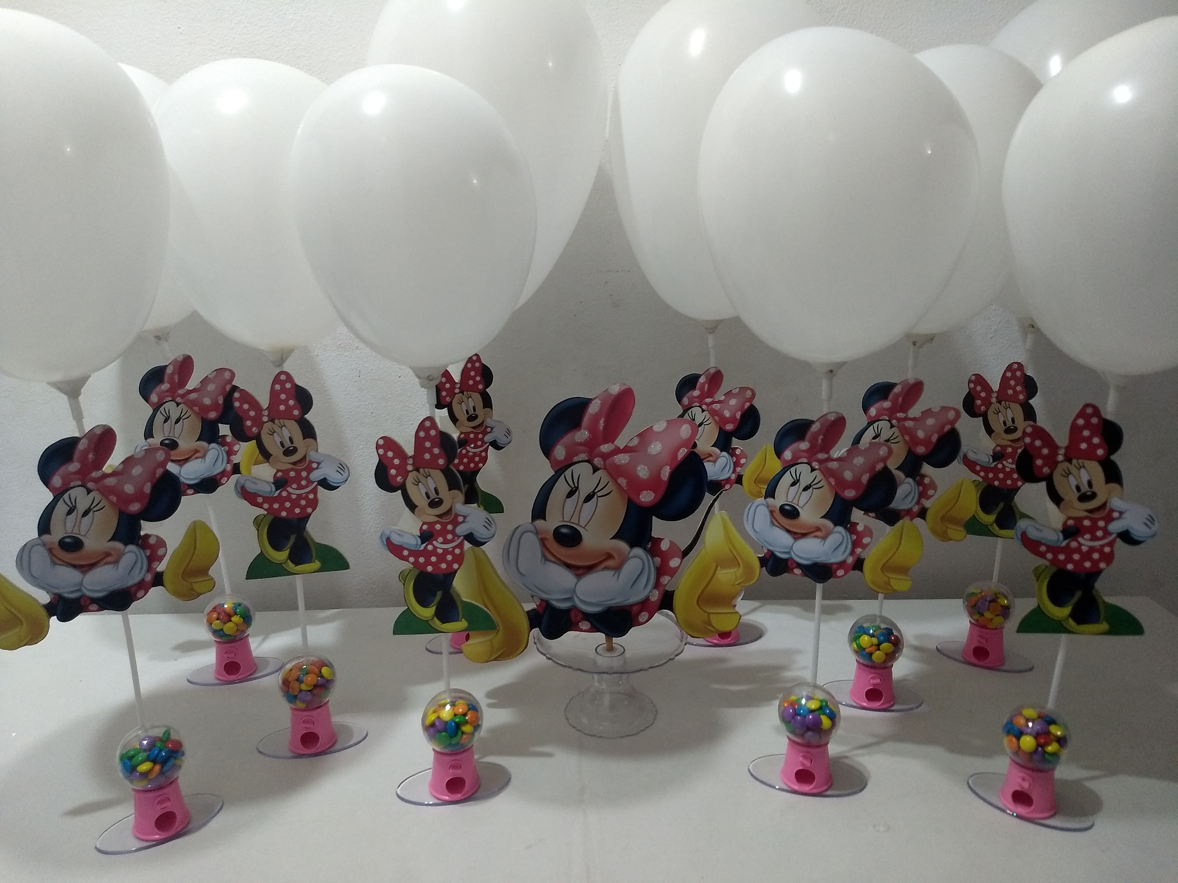 Centro de mesa Minnie baleiro confete