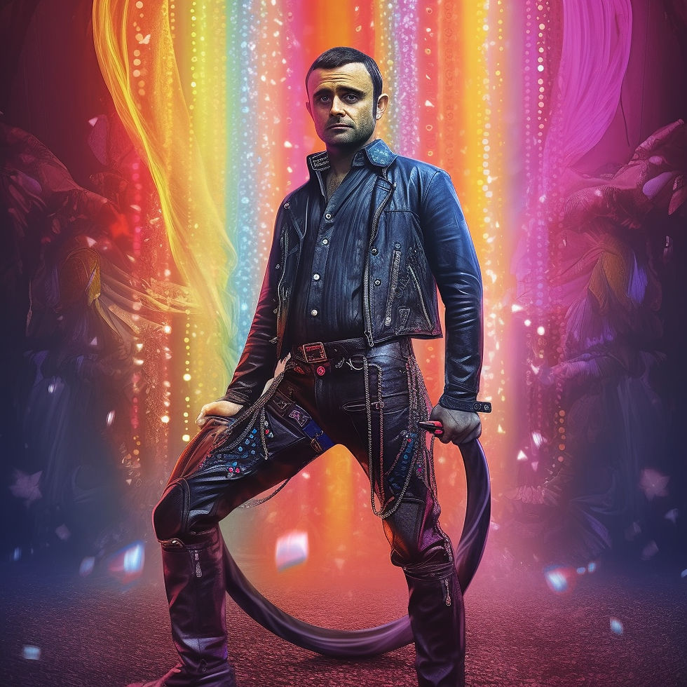 Gary Vee with rainbows and chaps