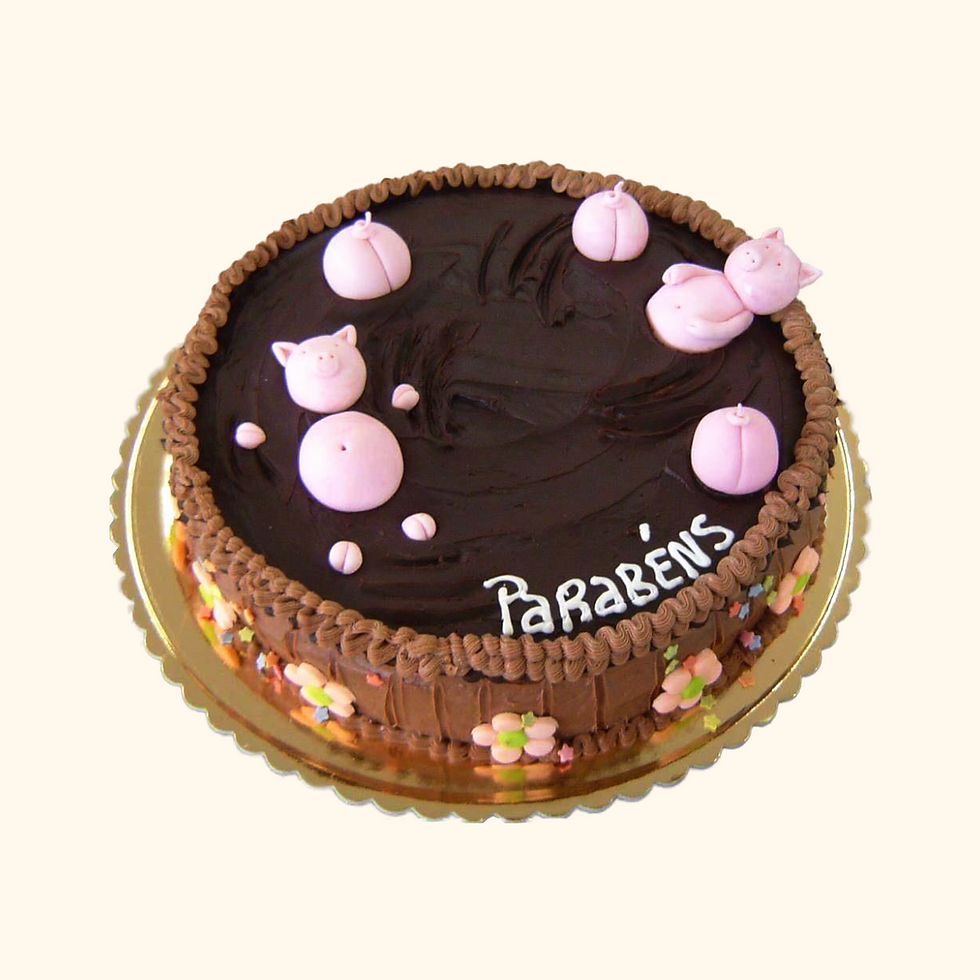 Bolo de aniversário - banho de lama