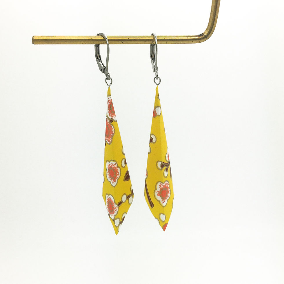 Boucles d'oreilles losange en origami