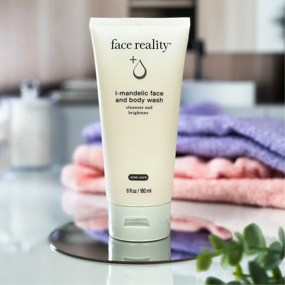 Face Reality L-Mandelic Wash 6 oz, clarifies and exfoliates face and body acne, Transcendence Skin